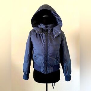 Navy Hooded Puffer Coat, 8 years old, 90% Down 10% Feather
